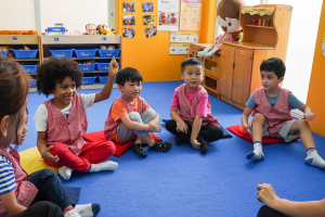 A circle time in the class