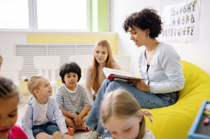 children interviewing