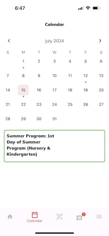 school calendar